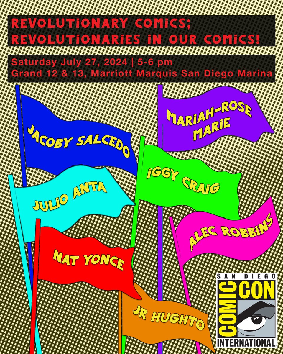 killapede's tweet image. a week from today I’ll be on this panel with a bunch of cool cats @ san diego comic con!!!!!! If youre attending come by and see me and other silver sprocket ppl talk about incredible comics we love 🏆🎉