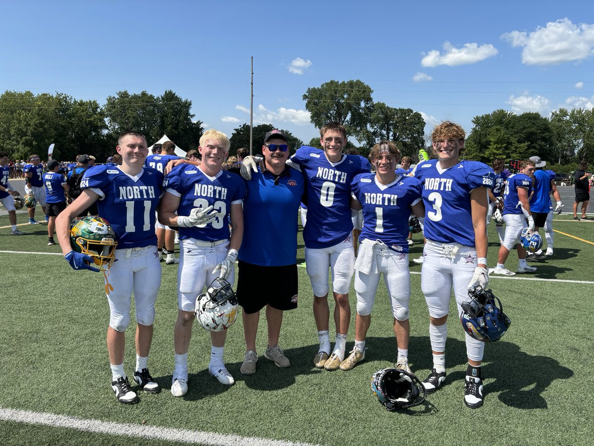 CoachNyhus's tweet photo. Was very honored to get to coach the WFCA North Small All-Star game today! North won today 31-13. https://t.co/FhWy0UfVjd
