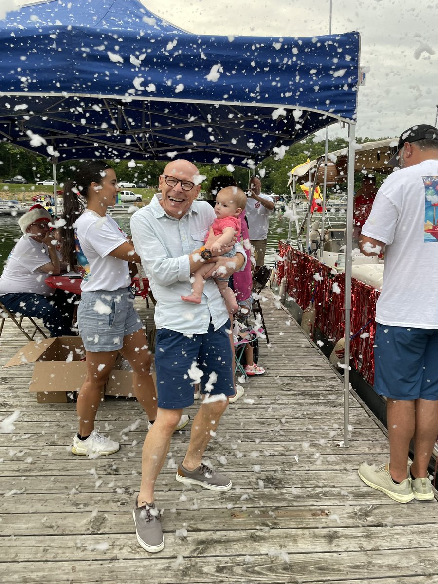 Wow. The weather has changed. It’s snowing at Wyandotte County Lake. 
#ChristmasinJuly