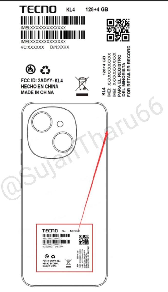 SujanTharu66's tweet image. Exclusive 🌟 
Tecno Spark GO 1 4G  
Spotted on WI-FI Alliance and FCC Certification with model no KL4
🍭Android 14 U go
💾4GB RAM +128GB Storage
-Support 4G only
🛜WiFi 2.4/5ghz
🔌10W Wired Charging 
🔋5000mah battery 
#TecnoSparkGO1 #Tecnospark #tecno