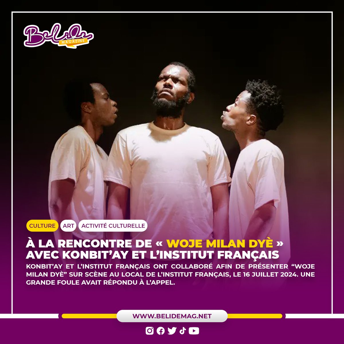BelideMagazine's tweet photo. @KonbitAy et l’Institut Français ont collaboré afin de présenter “Woje Milan Dyè” sur scène au local de l’Institut Français, le 16 juillet 2024. Une grande foule avait répondu à l’appel.

A lire sur : https://t.co/58mrbiYk2K

Photo : @Tino_Pandache 

#BelideMagazine https://t.co/cRuqvrXOFr