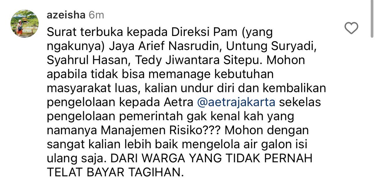 azeisha's tweet photo. @pamjaya_dki Surat terbuka kepada Direksi, bosen tanggepan CS kek Robot yang cuma Copas. Coba Direksi yang turun tangan langsung jawab sini!!! https://t.co/uagFvpxDNi