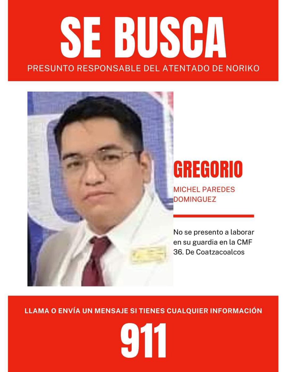 Buhito05's tweet photo. #Asesino #JusticiaParaNoriko #Coatzacoalcos 
CEGADO por los celos, Gregorio Michell Paredes Domínguez asesinó a Noriko Dallana y huyó cobardemente.
Desde sus tiempos de noviazgo cuando ambos eran estudiantes de la carrera de Enfermería en una Universidad privada+ https://t.co/xGZlf5JTj4