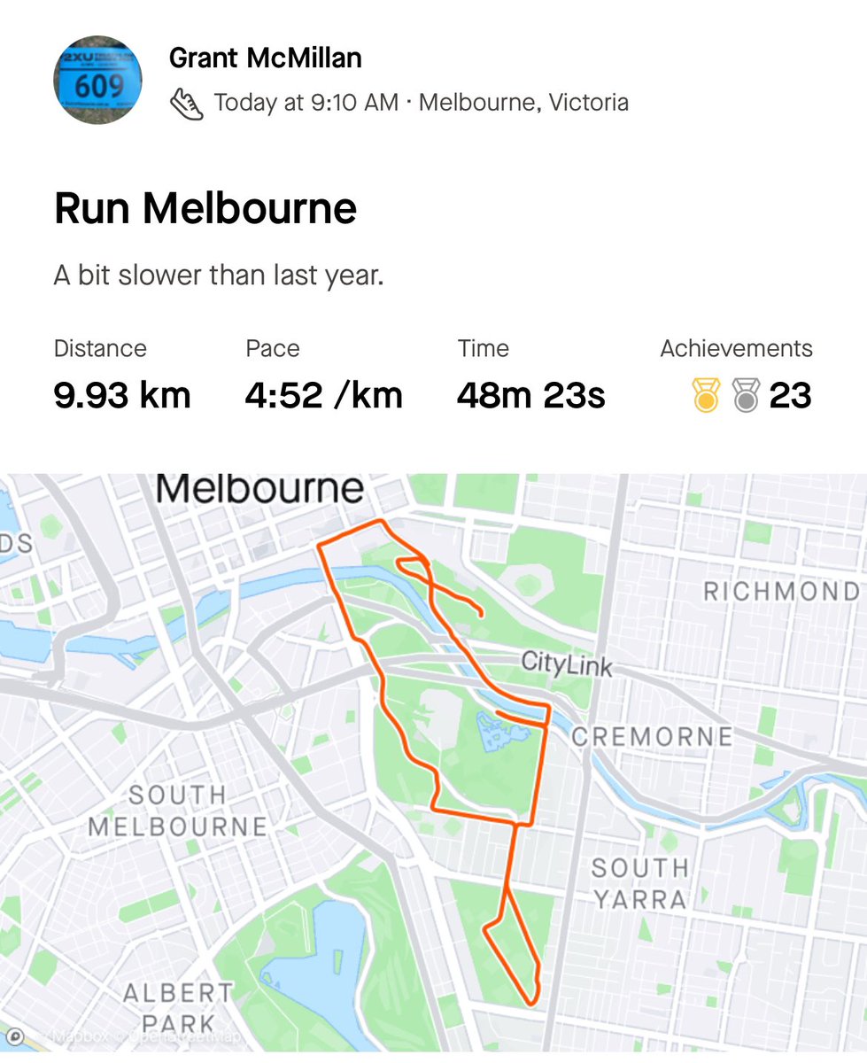 grantmac12's tweet photo. How it finished. #runmelbourne https://t.co/3oMkxnGEKp