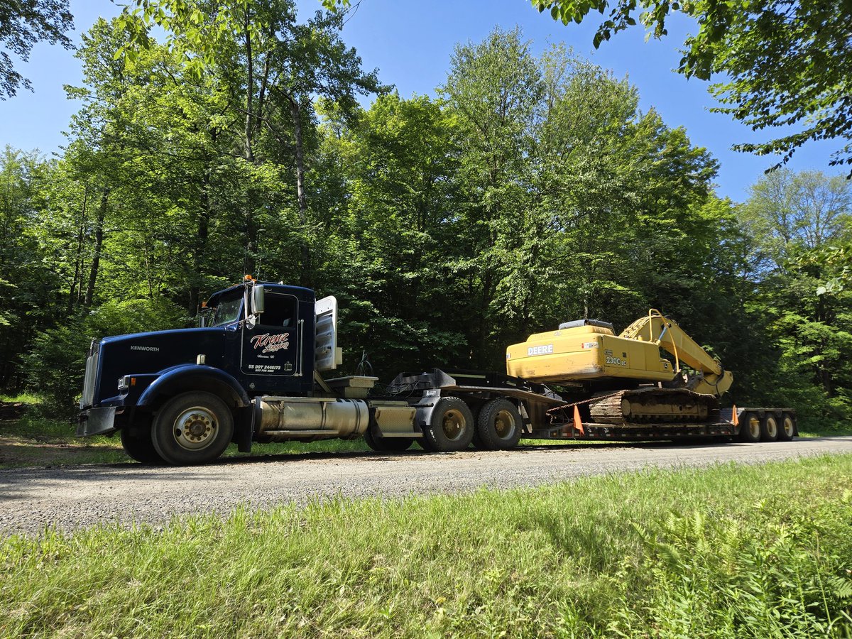 Trucking today. Taking my excavator to my pastor's house to dig stumps and strip topsoil for a new garage.