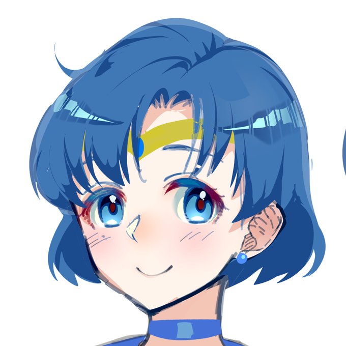 試しに描いたセーラーマーキュリー。なかなかうまく
描けた気がする。 