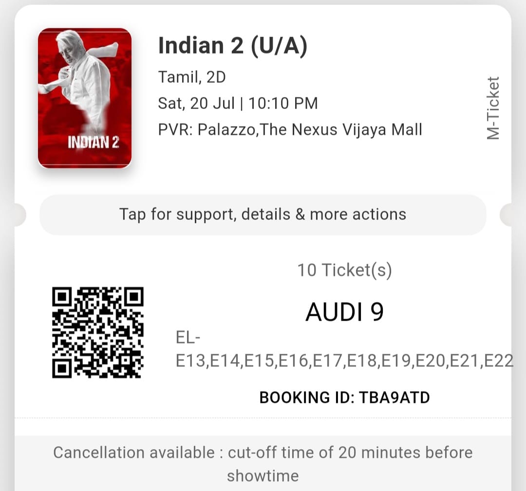 KollywoodCinima's tweet photo. #Indian2 Housefull Show Yesterday in PVR Palazzo. Our Entire Family 21 Member Watched this Film. Me watched 2nd Time

#Indian2Blockbuster 

@LycaProductions @ikamalhaasan #KollywoodCinima @Rakulpreet @RedGiantMovies_ @shankarshanmugh https://t.co/b3HZvLRnNj
