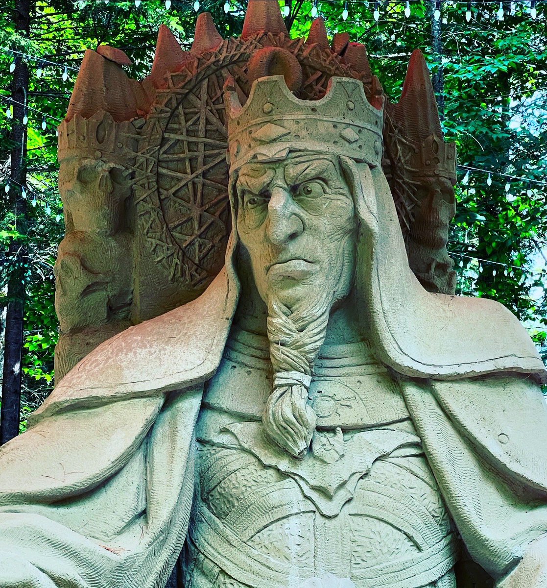 cpsully's tweet image. Some Sand Sculptures from the Tails of the Dark Forest