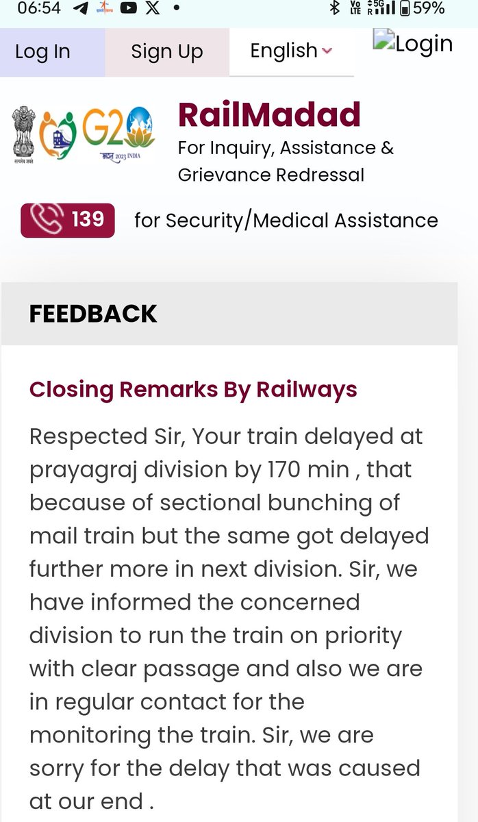 DigVijaykt's tweet photo. @RailwaySeva @RailMinIndia आपके एक्शन लेने के उपरांत विलम्ब बढ़ता जय रहा है. स्पेशल ट्रैन बिना पंट्री, के नाम पर करीब 20% अधिक भाड़ा वसूला जा रहा है. विलम्ब के जवाबदेह प्रयाग मण्डल पर कोई कार्रवाई? मंत्री जी आपपर विश्वास करके दुबारा यह दायित्व सौंपा गया है. कुछ कीजिये. समय पर पहुंचाईए. https://t.co/1qI3P2ThFS