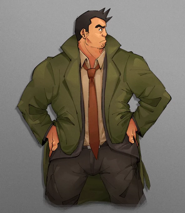 hadn't drawn gumshoe in a long time so i drew one for my birthday 