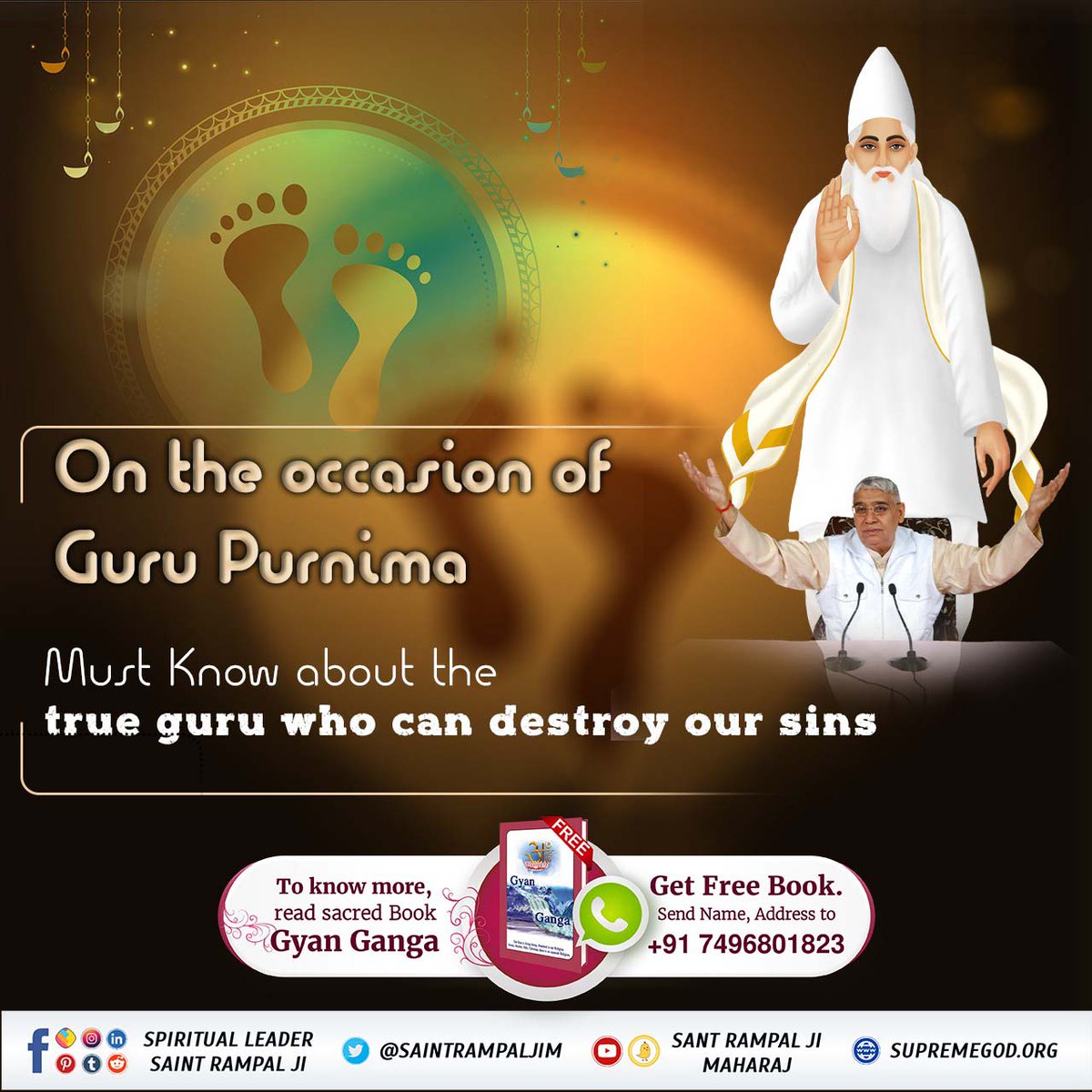 On the occasion of #GuruPurnima2024 Must know #सच्चा_सतगुरु_कौन ?
Sant Rampal Ji Maharaj is the best teacher of all times. He has taught us about the real importance of Human life. He has taught us that Human life is obtained after suffering in 8.4 million lifes of creatures.