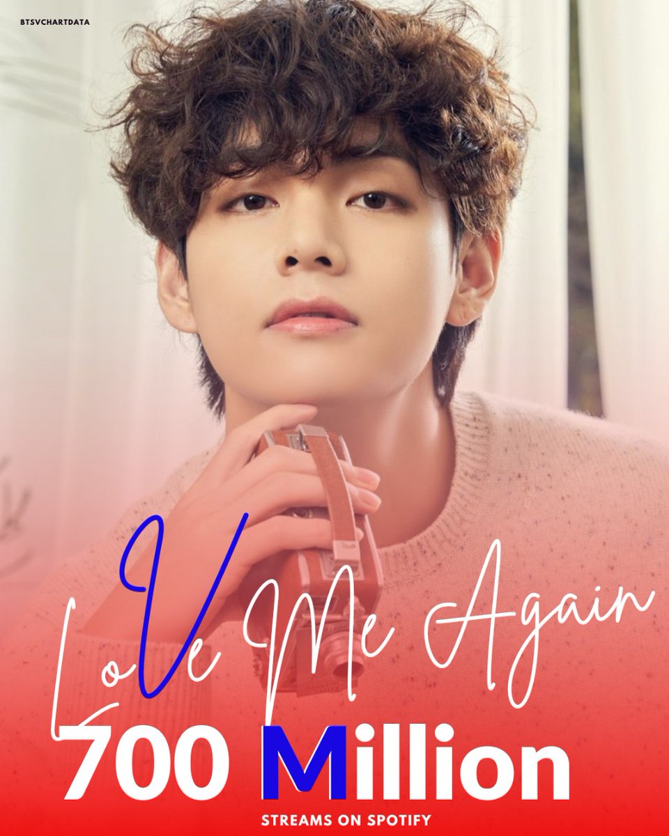 🎶 'Love Me Again' do #V (<a href="/BTS_twt/">방탄소년단</a>) ultrapassou os 700 milhões de streams no Spotify, essa é a sua primeira música como solista, e o primeiro e único b-side de um ato coreano na história, a atingir essa marca!

#LoveMeAgain700Million
CONGRATULATIONS TAEHYUNG