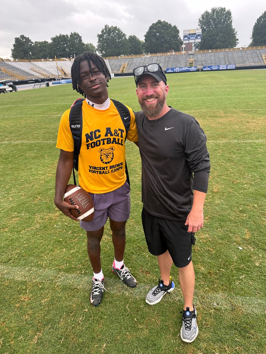 XanderMarshQB's tweet photo. Had a Great Day in Aggieland today at the @CoachVBrown59 football camp. Appreciate the opportunity to showcase my skills and learn from the A&amp;T coaches and quarterbacks. @CoachDmarsh @JFomby7 @KevinWhite05 @segfalconfb https://t.co/OdzLg5xXT3