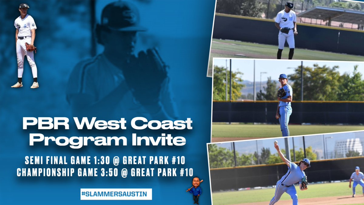 Tony Gilio (@tonygilio) on Twitter photo West Coast Program Invite Semi Final & Championship Schedule #WPI24 @pbrtscouting
Semi Final Game
SP: <a href="/vedant_sharma42/">Vedant Sharma</a>
RP: <a href="/fabiang060/">Fabian Gaeta</a>
RP: <a href="/NWochner06/">Nate Wochner</a>
Championship Game:
SP: <a href="/EthanZufall/">Ethan Zufall</a>
RP: <a href="/baseballchuck9/">Charlie Pearce</a>
RP: <a href="/NWochner06/">Nate Wochner</a> West Coast Program Invite Semi Final & Championship Schedule #WPI24 @pbrtscouting
Semi Final Game
SP: <a href="/vedant_sharma42/">Vedant Sharma</a>
RP: <a href="/fabiang060/">Fabian Gaeta</a>
RP: <a href="/NWochner06/">Nate Wochner</a>
Championship Game:
SP: <a href="/EthanZufall/">Ethan Zufall</a>
RP: <a href="/baseballchuck9/">Charlie Pearce</a>
RP: <a href="/NWochner06/">Nate Wochner</a>