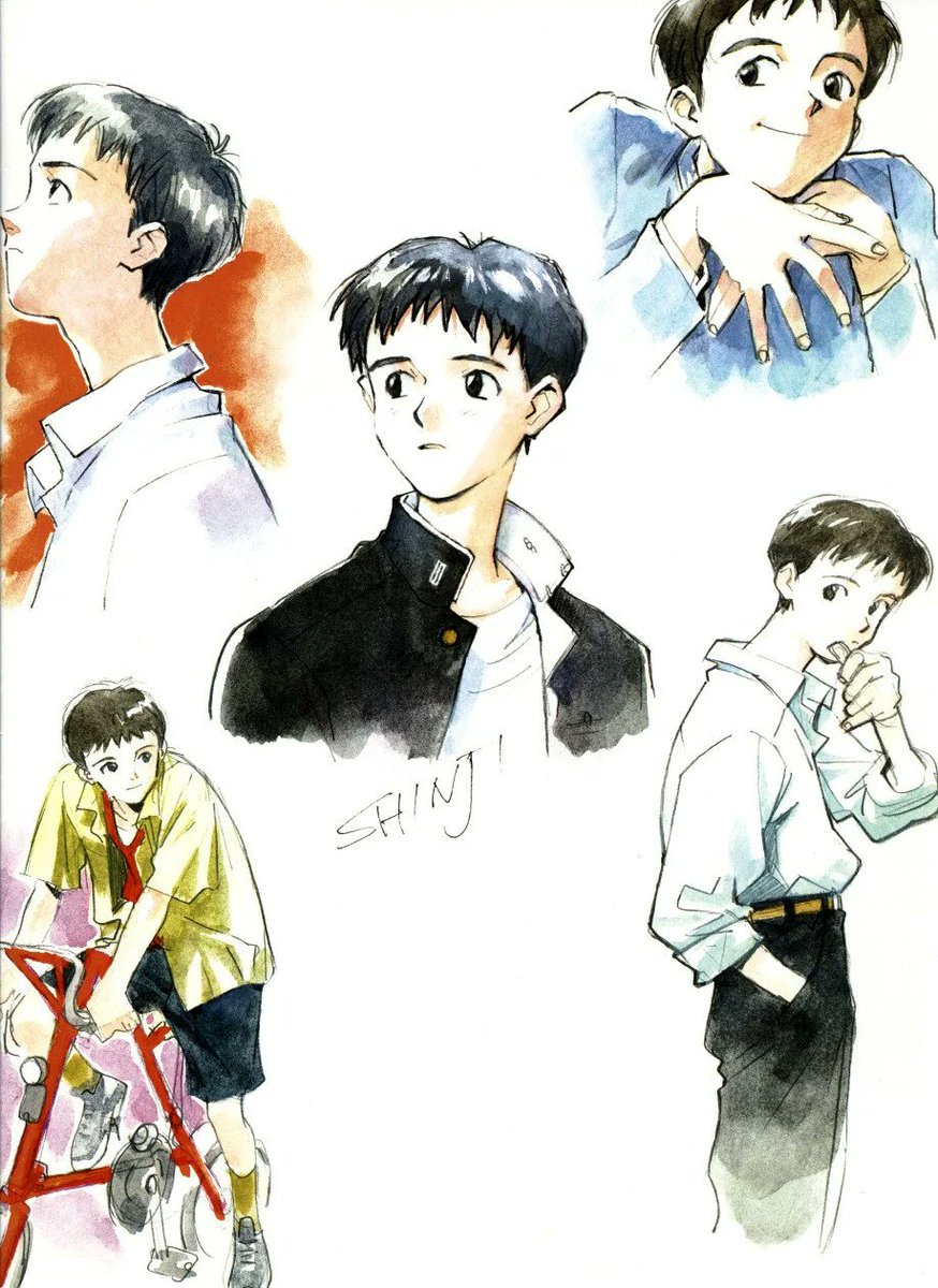 griffithtits's tweet photo. concept art of asuka, shinji, rei and misato https://t.co/i1Qc0kVBvJ