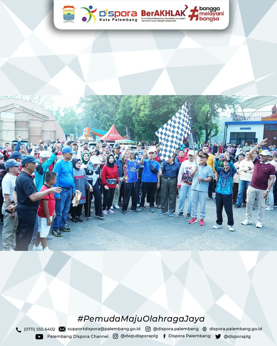 disporaplg's tweet photo. Jalan Sehat Terpadu Peringatan HUT PWRI Kota Palembang Provinsi Sumatera Selatan ke-62.

21 Juli 2024 | Halaman Rumah Dinas Walikota Palembang &amp; Jalan Tasik

#DisporaKotaPalembang
#PemudaMajuOlahragaJaya https://t.co/FRbCX4i7qm