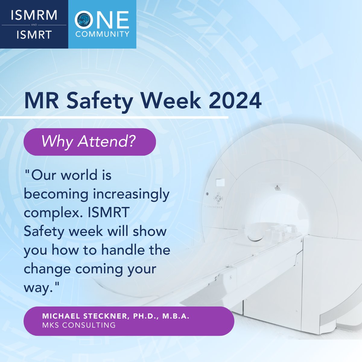 ISMRT_ISMRM's tweet photo. Refresh your MR safety knowledge: Register for ISMRT’s FREE MR Safety Week Virtual Meetings!

Why register? Here’s what your colleagues are saying…

REGISTER NOW: https://t.co/fog2seXmgi

#ISMRM #ISMRT #MRI #MR #MedicalImaging #MRSafety #MRISafety #MRSafetyWeek https://t.co/MDDURzXHWN