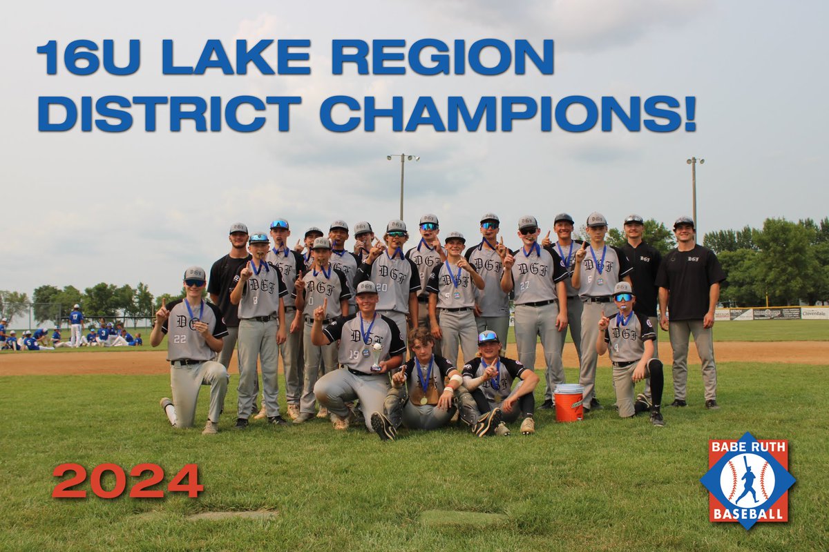 DGF Baseball Club (@dgfbaseballclub) on Twitter photo DGF 16U Babe Ruth edges PRBA 1-0 in the Championship Game of the Lake Region District Tournament today to advance to the MN State 16U Babe Ruth Intact Tournament! <a href="/WDAYSports/">WDAY Sports</a> <a href="/KVRRSports/">KVRR Sports</a> <a href="/CraigOsports/">Craig Olson Sports</a> <a href="/krjbkrjmkkcq/">KRJB KRJM KKCQ Radio</a> DGF 16U Babe Ruth edges PRBA 1-0 in the Championship Game of the Lake Region District Tournament today to advance to the MN State 16U Babe Ruth Intact Tournament! <a href="/WDAYSports/">WDAY Sports</a> <a href="/KVRRSports/">KVRR Sports</a> <a href="/CraigOsports/">Craig Olson Sports</a> <a href="/krjbkrjmkkcq/">KRJB KRJM KKCQ Radio</a>
