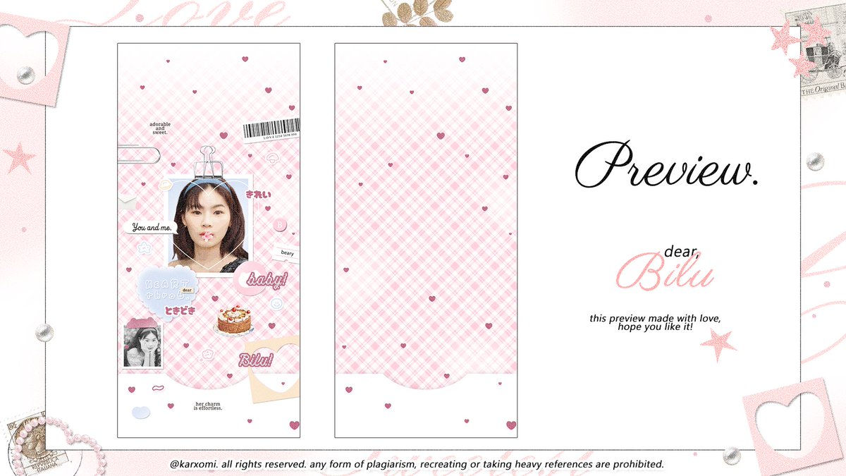 karxomi's tweet photo. help ospek 🩰

haloooo! candif membawa 3 katalog baru dengan versi layout dan Lockscreen ૮꒰ ˶• ༝ •˶꒱ა  versi hp dan versi pc juga ya. kalo kurang aman bisa infoin aku lewat dm 💘 wdyt? mana fav kamu? ini nanti bisa di order secara terpisah ataupun bundle yahh man teman... https://t.co/iwnfgHTTCJ