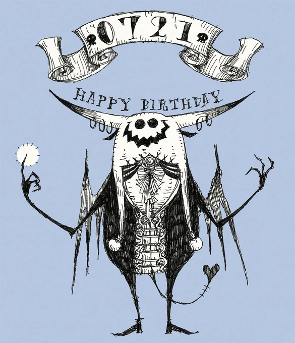 毎日誰かの誕生日!7月21日生まれの方、お誕生日おめでとうございます!7/21生まれの方に届くと嬉しいです! のんびりと過ごせる1日となりますように!#誕生日 #happybirthday #7月21日 #ボールペン画 
