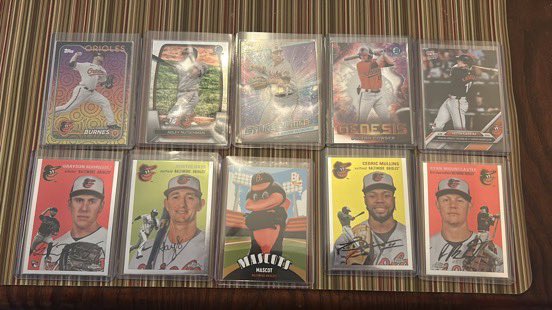 OsCardGiveAways's tweet photo. ORIOLES WIN!!! Like retweet and follow!!! I’ll select one lucky winner tomorrow during the game to receive one of these mystery cards which may receive a Mountcastle auto or one these other pictured cards! #Birdland https://t.co/L3vXZQH69H