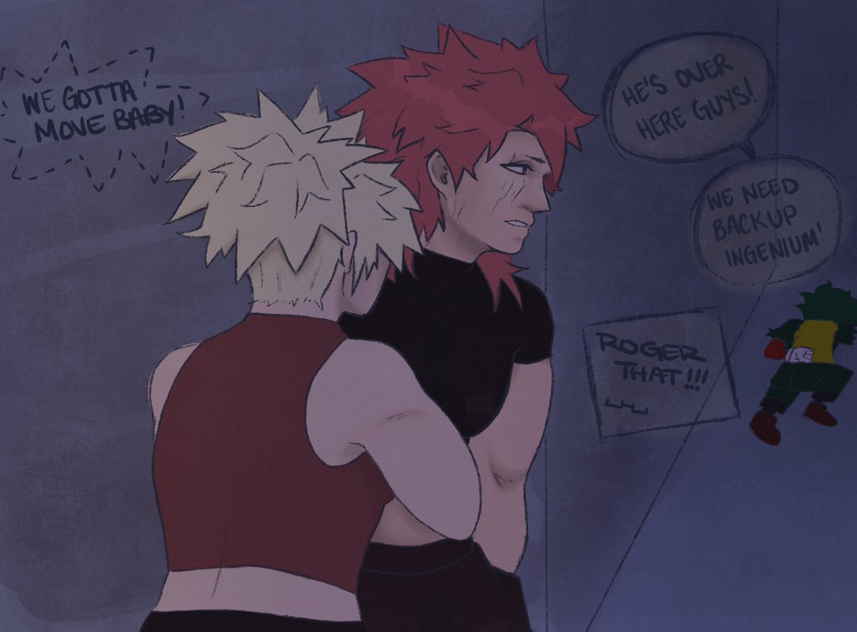 k_eefers's tweet photo. 2/3)when Eijirou’s body went stiff. She quickly snatched her mate and ducked out of sight,, Eijirou whispered, “He must have called for backup.” Katsuki discreetly sniffed the air and nearly gagged at the assortment of scents floating on the wind.
.
@QuirkyRose85 @Meteor_Bang https://t.co/srrz2W85Dd