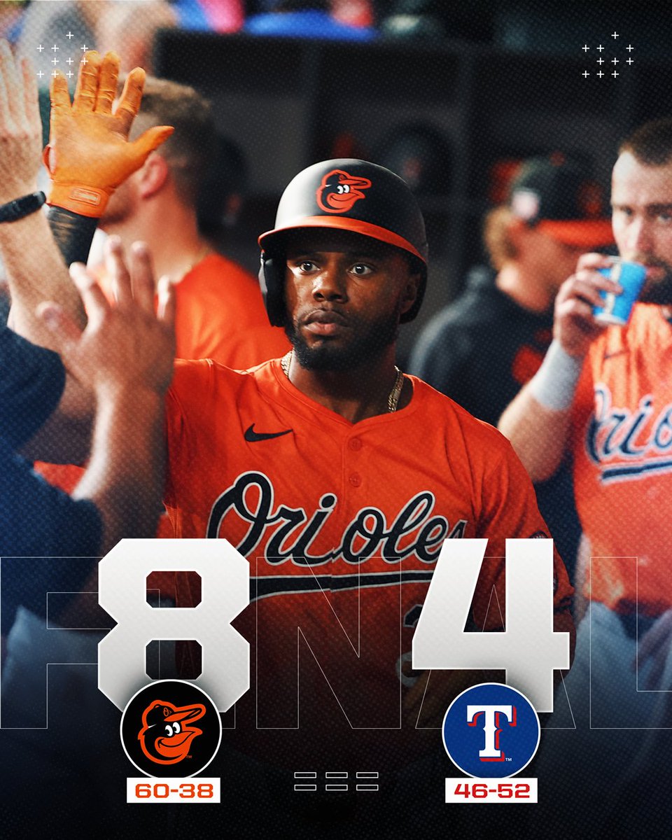MLB's tweet photo. The @Orioles smash 3 more home runs and are the first AL team to reach 60 wins! https://t.co/kpQ4apUYB7