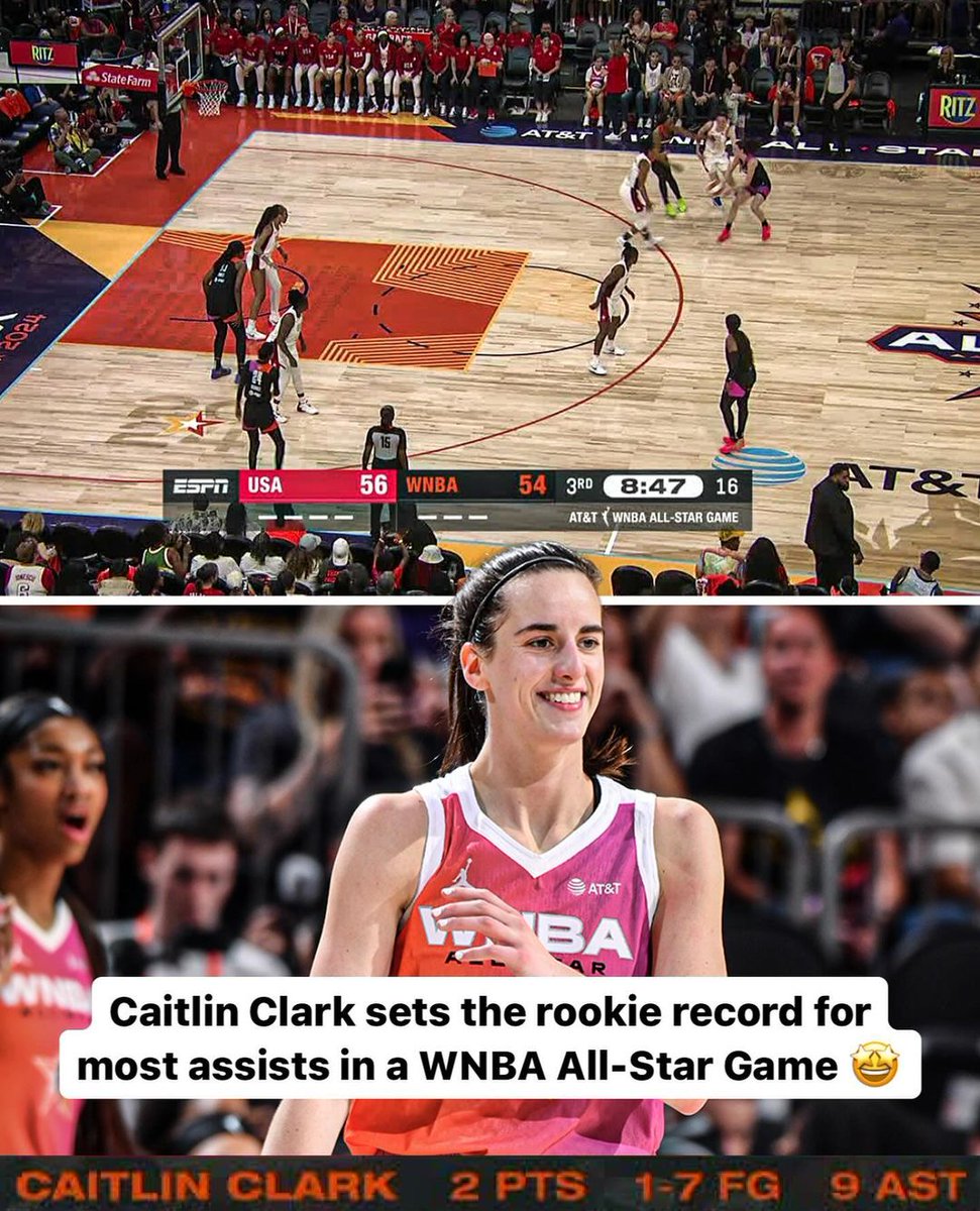 Caitlin Clark cashes the over on 8.5 assists in the beginning of the third quarter while breaking another record 🤯