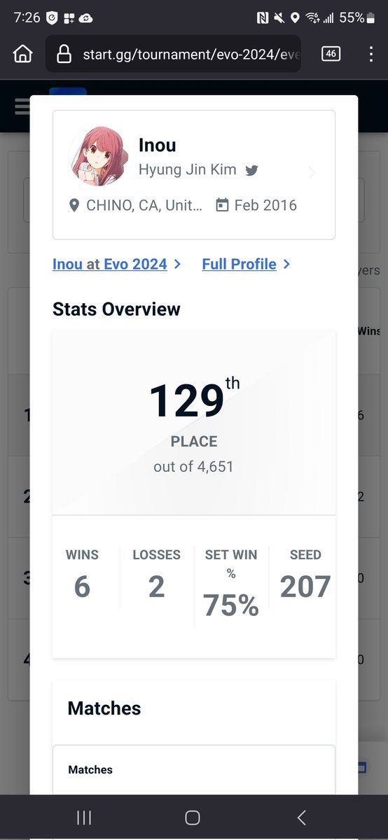 Inou (@inoukim) on Twitter photo Out of tourney! Did better than the last two times I went to Evo 💪 Out of tourney! Did better than the last two times I went to Evo 💪