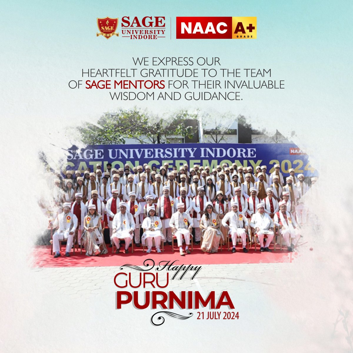 SAGE_INDORE's tweet photo. Wishing everyone a blessed Guru Purnima! Let's take a moment to appreciate the wisdom and guidance of our mentors.
#GuruPurnima
_
#GuruPurnima2024 #Guru #Teacher #SAGEUniversity #SAGEUniversityIndore #SAGEIndore #BestUniversityInIndore #TopPrivateCollegesInIndore https://t.co/UbxMEYR6WQ