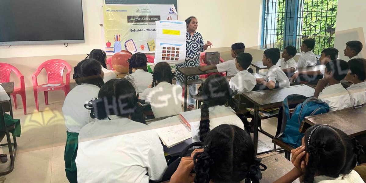 GreenSchoolTT's tweet photo. Second workshop on the same day at Composite School Savroli with around 60  students, we delved into the critical topics of climate change, waste management, biodiversity.
Proud of these young minds for active participation and to make a positive change! 
@TataSteelLtd
@teriin https://t.co/5BK5TuteAP