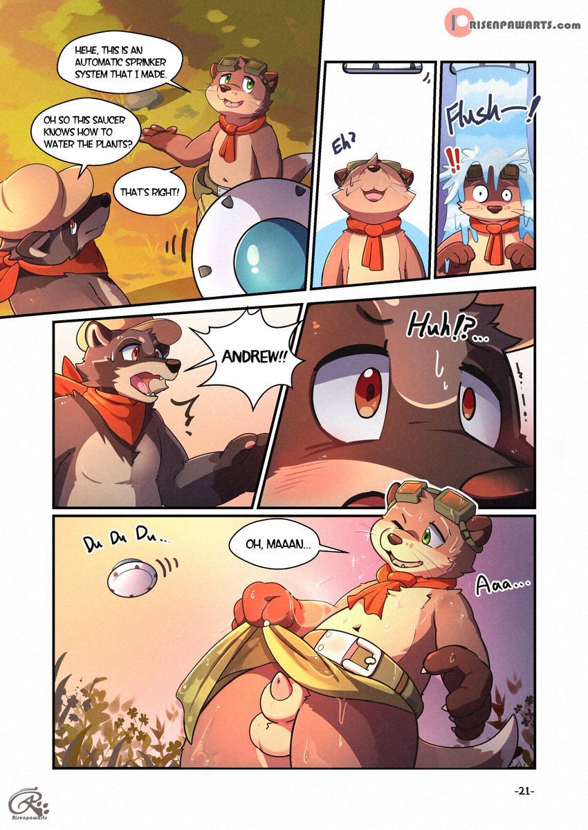 Risenpaw's tweet photo. White Stone Inn 1, -p17- &amp; -p18-    
Andrew being silly part 2... However, it's time for the otter to be hot!
New pages are updating weekly on Paintron~ (in bio) https://t.co/27HytaUm7Z