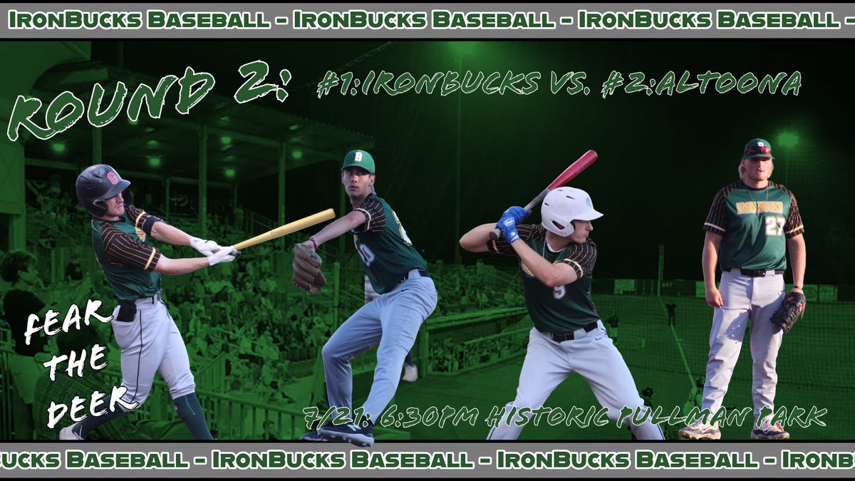 A spot in the championship is on the line tomorrow night as the Butler Ironbucks take on the Cummings Motors Altoona. First Pitch is at 6:30pm at Historic Pullman Park #fearthedeer #letsgobucks
