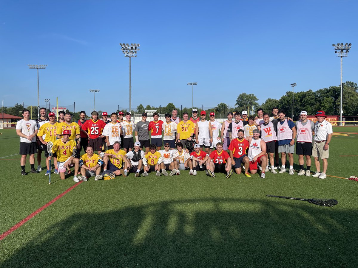 egreenway17's tweet photo. Williamsville East lacrosse Alumni game number #9. Great turnout overtime victory for white jerseys. Dom P with the game winner. Outstanding celebration of 30 years of lacrosse at #rationales. https://t.co/YUYMEj4QjD