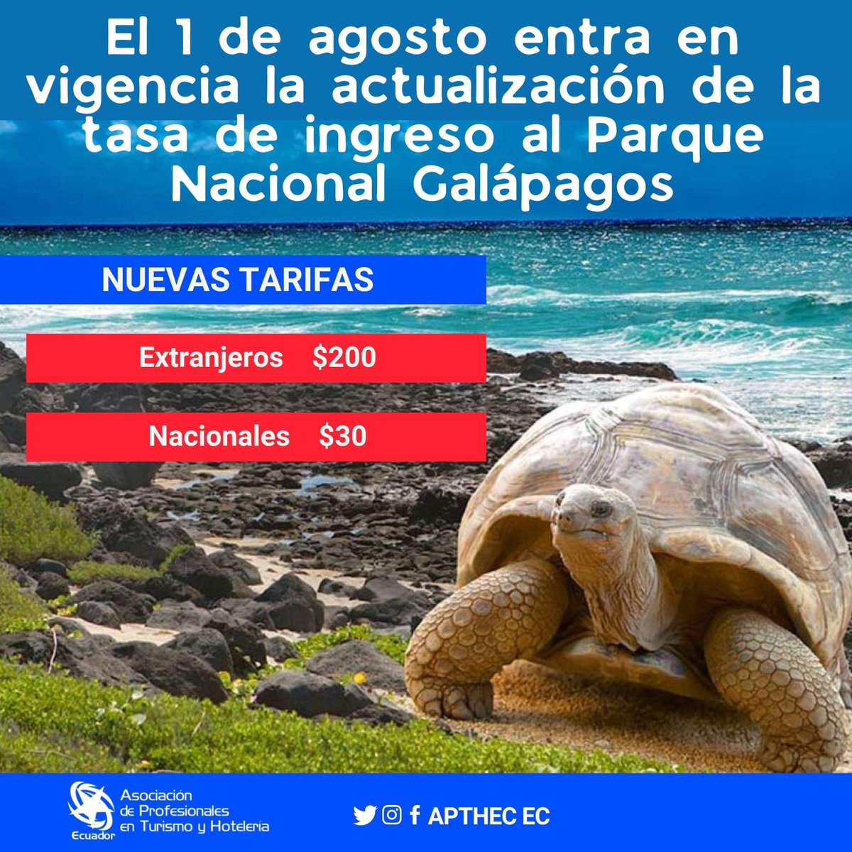 La decisión responde a los objetivos de promover un modelo de turismo acorde a las acciones de conservación que ya se emprenden, generar beneficios ciudadanos y estabilizar el número de turistas que llegan a la provincia insular.

#turismo 
#IslasGalapagos
#Ecuador