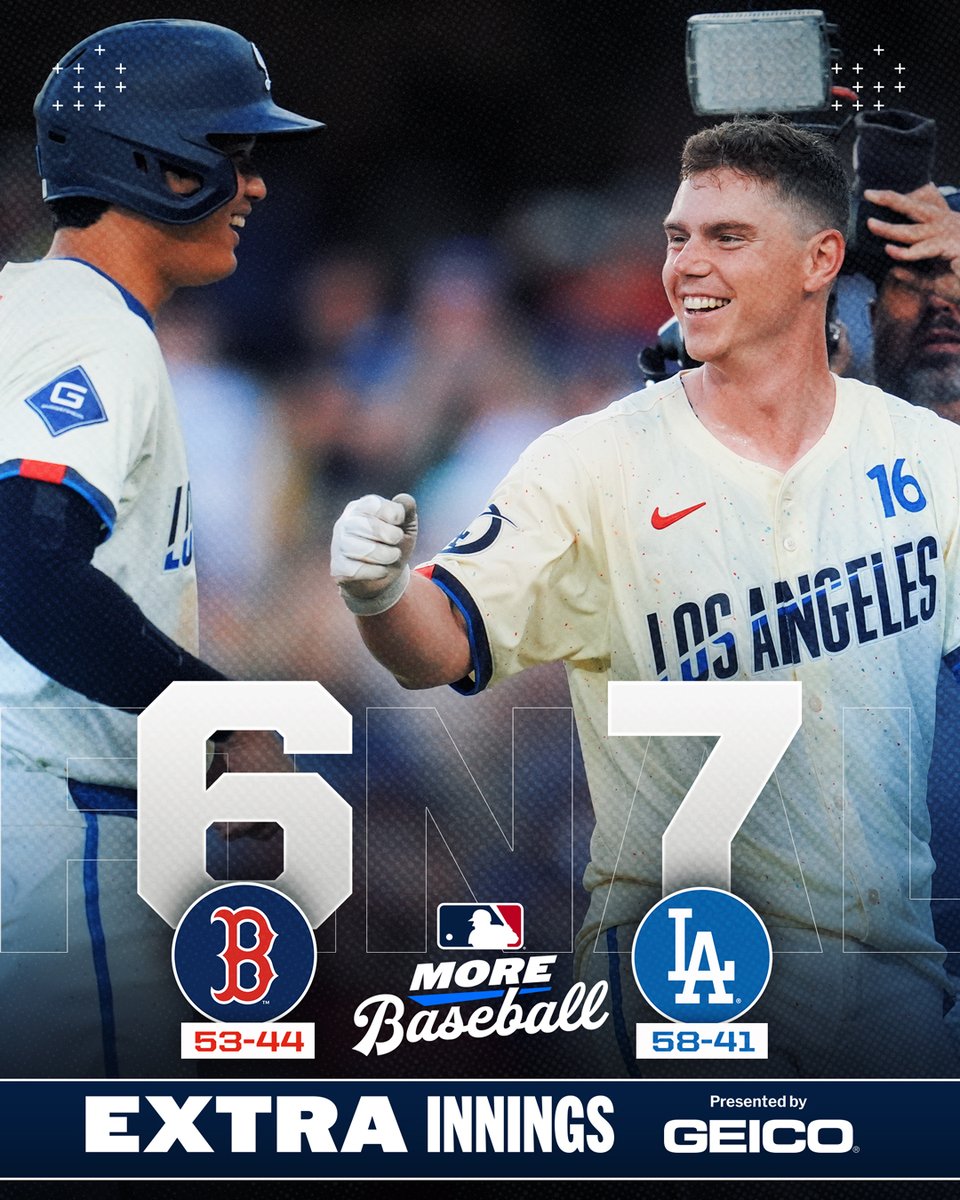 MLB's tweet photo. The @Dodgers win a back-and-forth thriller in 11 innings on Will Smith's walk-off single. https://t.co/AKwpbSBsKc