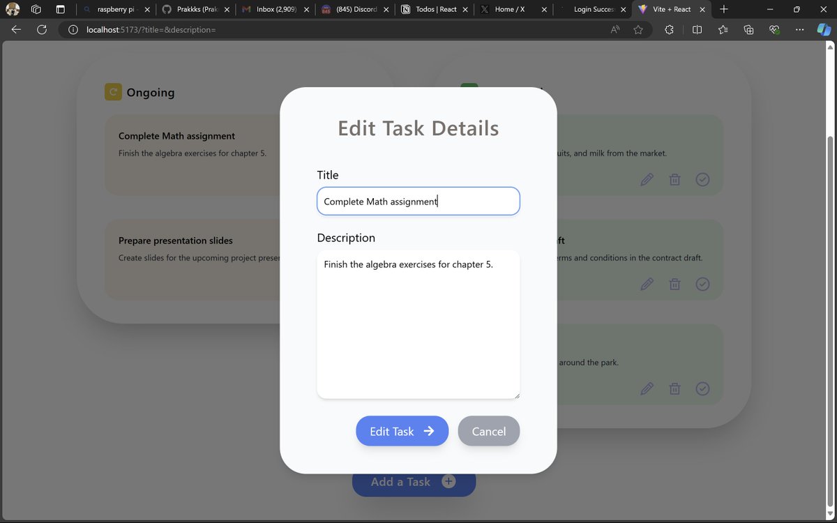 Prakkks_'s tweet photo. #LSPPDay51
Excited to share that today I've made significant progress on my to-do list project!  All the buttons are fully functional now. We can add tasks, delete them, and seamlessly move tasks from ongoing to completed 
#60DaysOfLearning2024 #LearningWithLeapfrog
@lftechnology https://t.co/0tEe78bg50