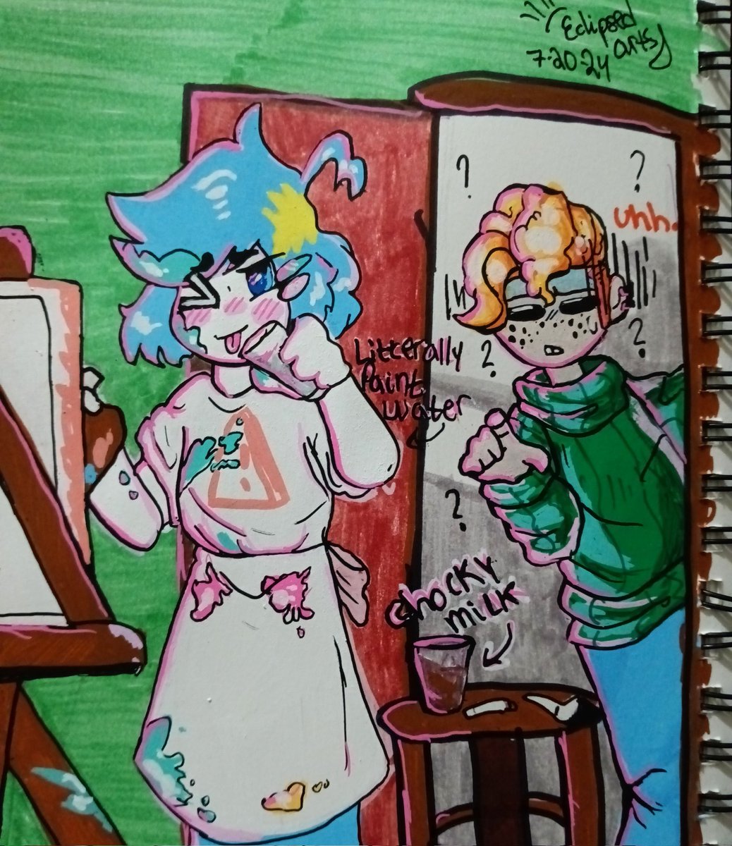 _EclipsedArts_'s tweet image. Bro you aren&apos;t supposed to drink that- 
#FNFSoftMod #softmodau #fnfsoft #posca