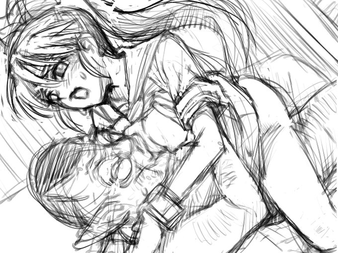 進捗。ラフと下書き
これペン入れたらご飯行く 