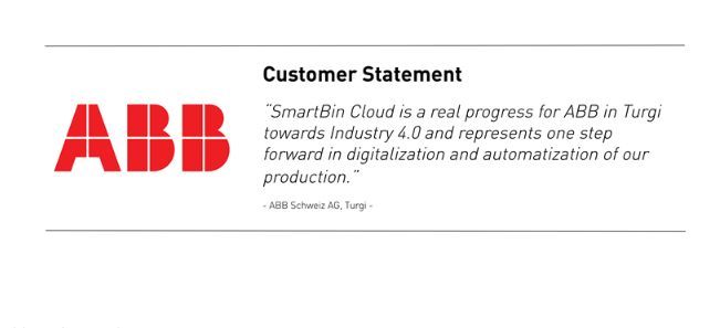 BossardGroup's tweet image. You reach new heights with SmartBin Cloud. Combining our tried-and-true SmartBin System with our newest SmartLabel System, it is an all-in-one solution that sets the standard for future technical #Innovations. Click here to learn more: 👉buff.ly/48j4Cbf
#SmartBinCloud