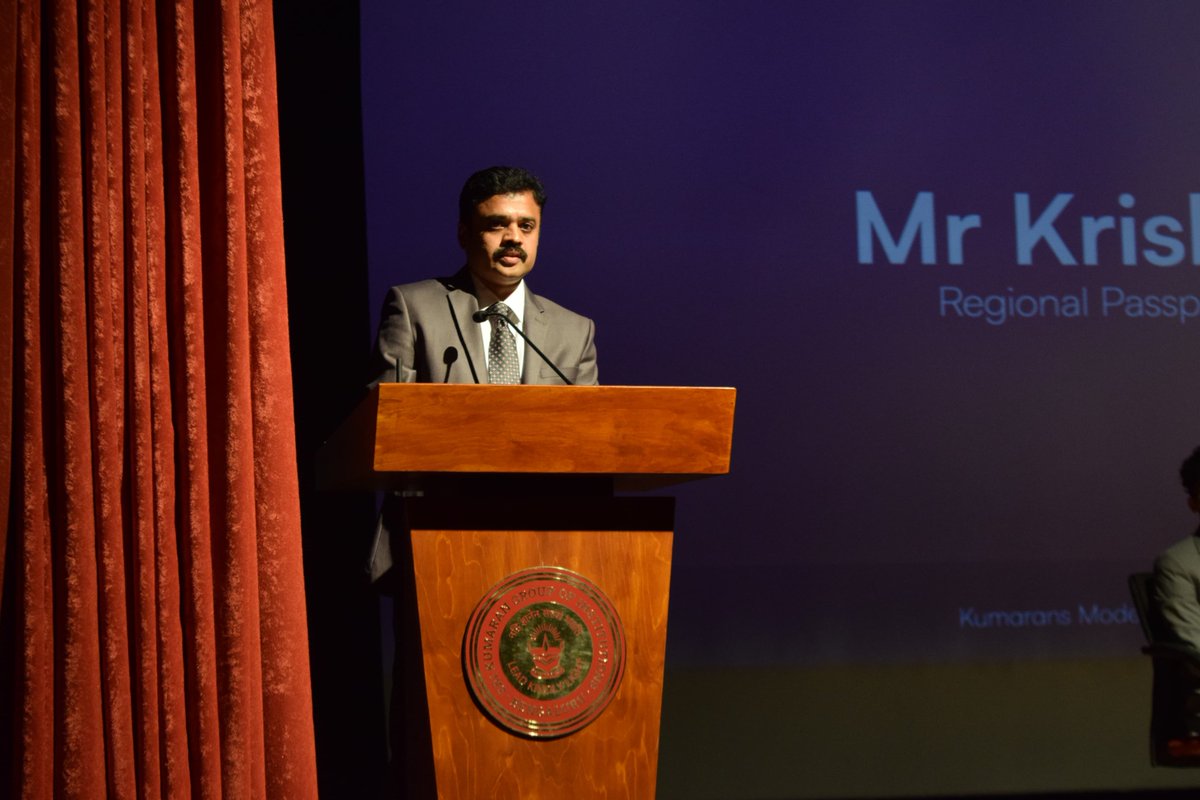 rpobengaluru's tweet photo. Sh Krishna K, IFS, Regional Passport Officer delivered keynote address at the 12th Model United Nations Inter-School Conference organised by Sri Kumarans School, Bengaluru on 11 July 2024. https://t.co/SBgqjHdTFr