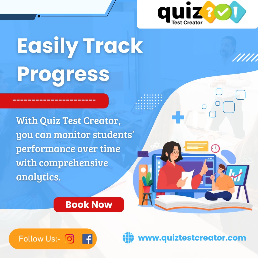 QuiztestCreator's tweet image. Experience the benefits of our advanced tracking features and enhance your teaching.

Take the action -Sign Up Now!  Visit Now: quiztestcreator.com

#EdTech #StudentSuccess #TeacherTools #EducationRevolution #TeachBetter #DigitalLearning #EducationMatters #QuizTestCreator