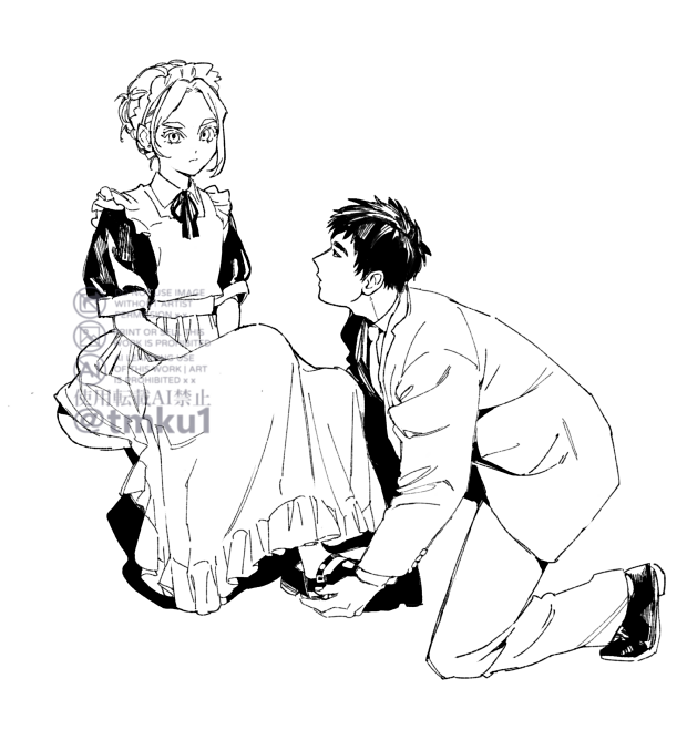 主人に靴履かせるメイド
#ララの結婚 