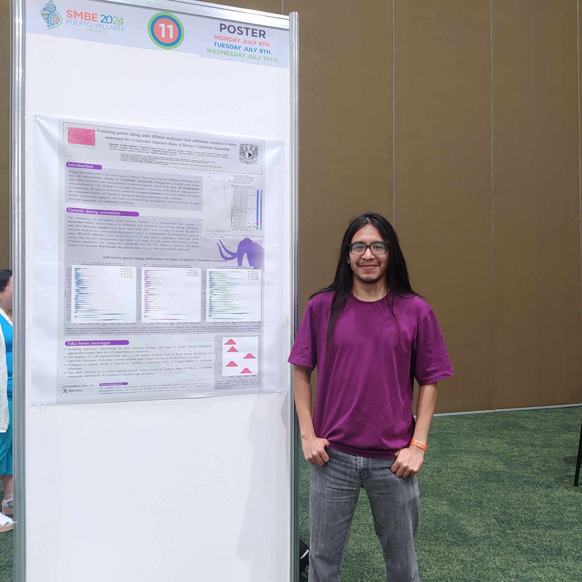 earrieta_'s tweet photo. Last week I presented at #SMBE2024 a work in comparative analysis in genetic dating in mitogenomes of Mexican mammoths.
It was my first international conference.
I really enjoyed the lectures and was able to meet very nice scientists.
Thanks @LIIGH_UNAM and PI @FSanchezQuinto https://t.co/s2eXDDKNEb