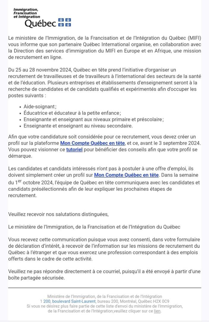Le Canada 🇨🇦 dit que … 👇🏽
