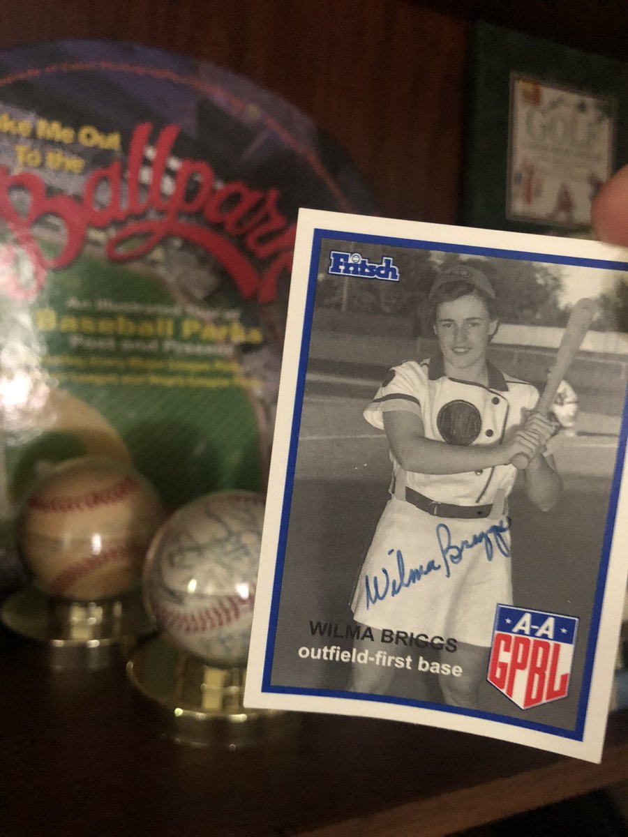 listen2drescher's tweet photo. Hey @BartWinklerShow here’s a golden oldie #memorabilia… my Great Aunt’s baseball card!  And yes, she led the ENTIRE LEAGUE in home runs one year! https://t.co/iQSZWnxOg3