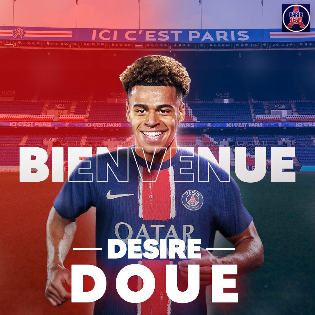 Paristeamfr's tweet photo. 🚨🔴🔵🔒🇫🇷 Accord total pour Désiré Doué ! 🍺 elle n’est jamais venue  #PSG https://t.co/1VhG2CLCMR