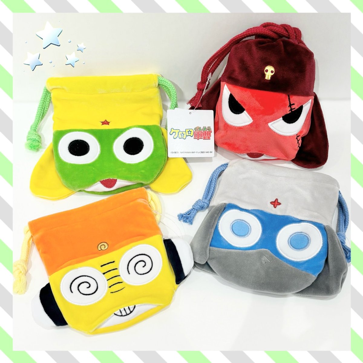 🌎再入荷🌎 #ケロロ軍曹 より 『ダイカット巾着』が再入荷しました