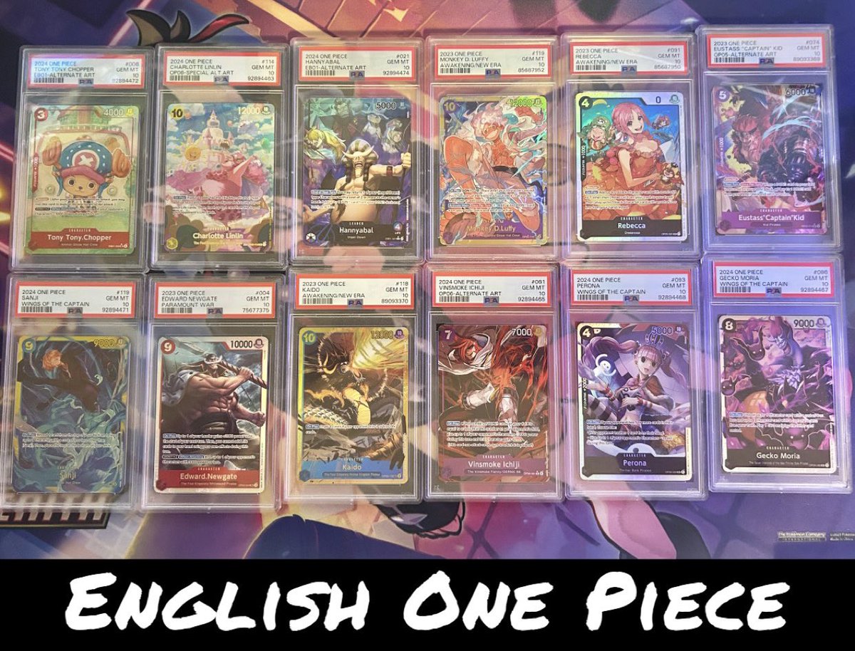 sbpennyo's tweet photo. MIXED TCG GRADED CARD SALE 🔥:
-Pokémon (ENG/JPN)
-One Piece (ENG/JPN)
-Weiss/Dragon Ball Super

Send offers ♥️ https://t.co/0ZQDga3xGl