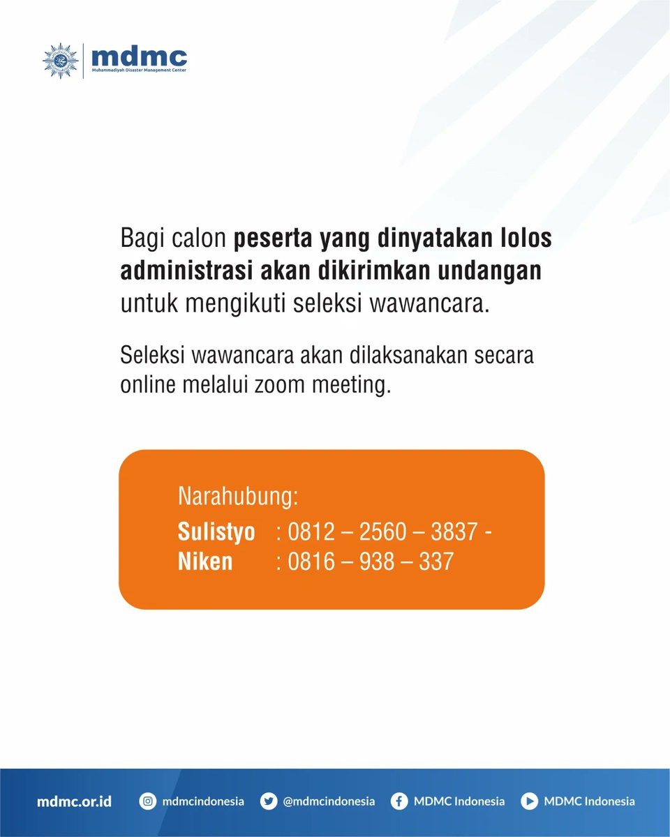 MDMCIndonesia's tweet photo. Assalamualaikum Sobat Tangguh!!

Telah dibuka penawaran Beasiswa dari Majelis Diktilitbang PP Muhammadiyah bagi seluruh kader Lembaga Resiliensi Bencana (LRB) PP Muhammadiyah yang tergabung di tingkat wilayah maupun daerah. Pendaftaran dibuka sampai tanggal 22 Juli 2024 ya✍️ https://t.co/exPeXMCxGJ